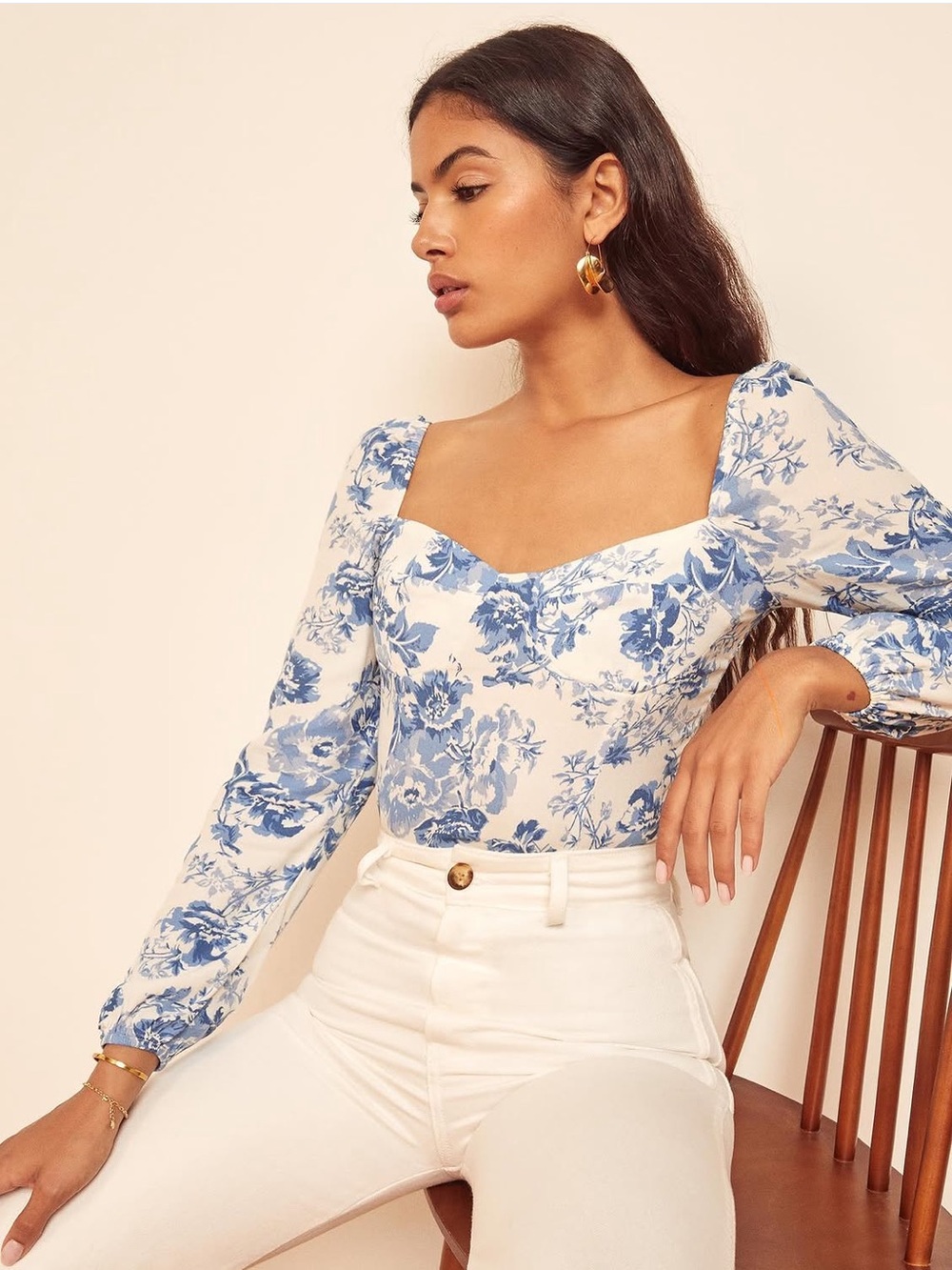 Reformation Reign Top in Olympia Print